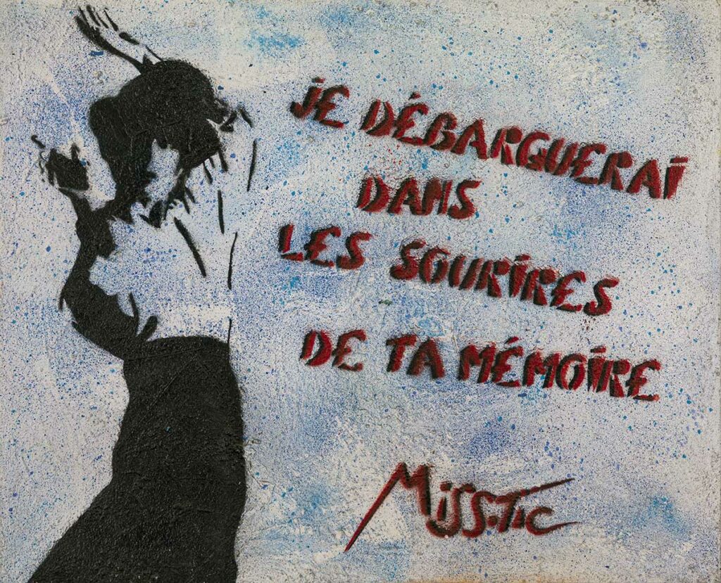 Pochoirs sur toile de l'artiste Miss.Tic (1991) - 81 x 100 cm