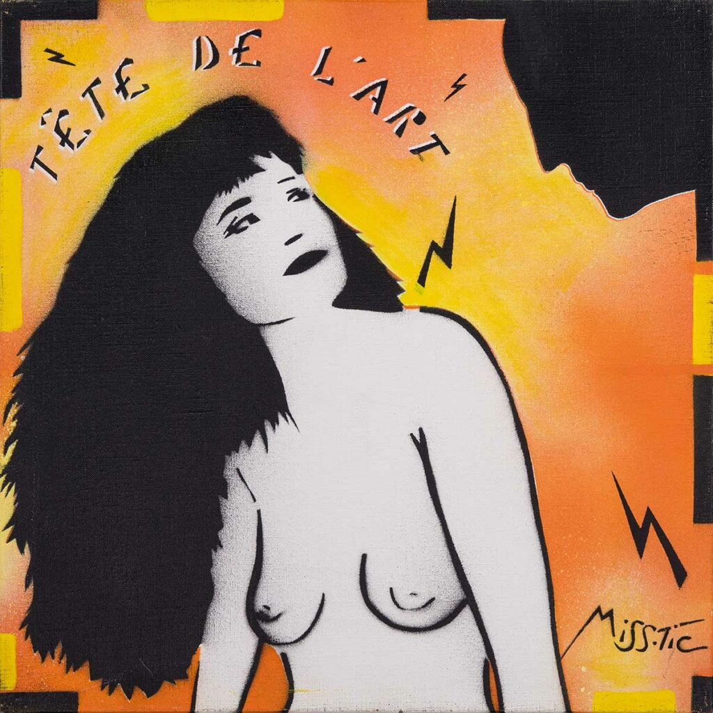 Tête de l'Art, peinture sur toile de Miss.Tic (1998)