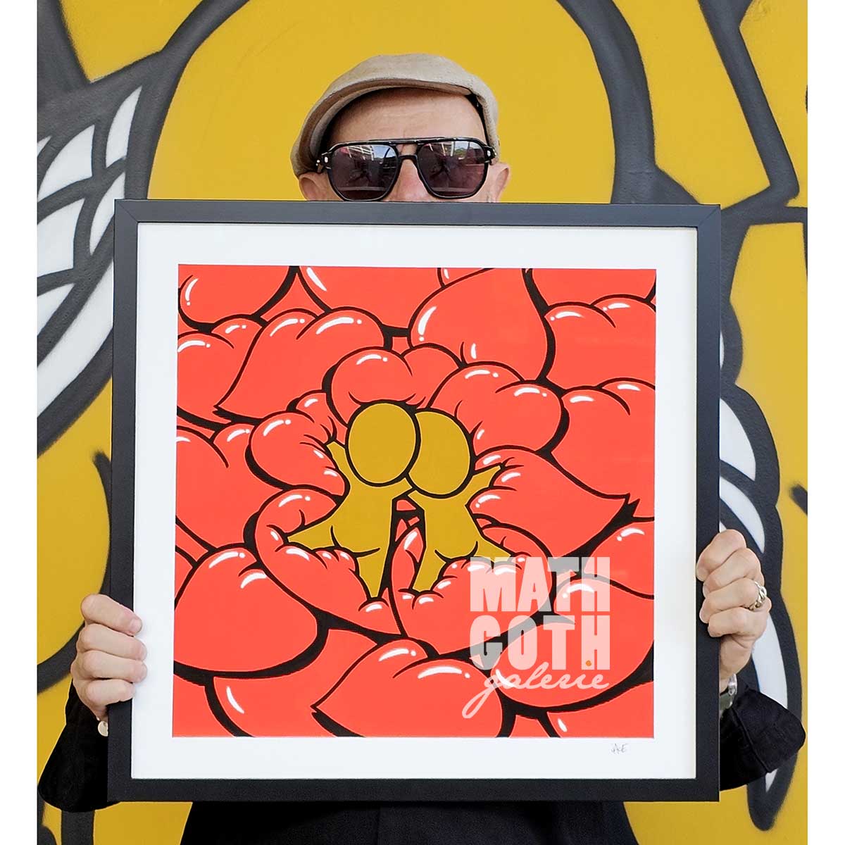 l'artiste JACE avec son print Extase, édité par la galerie Mathgoth (Paris)