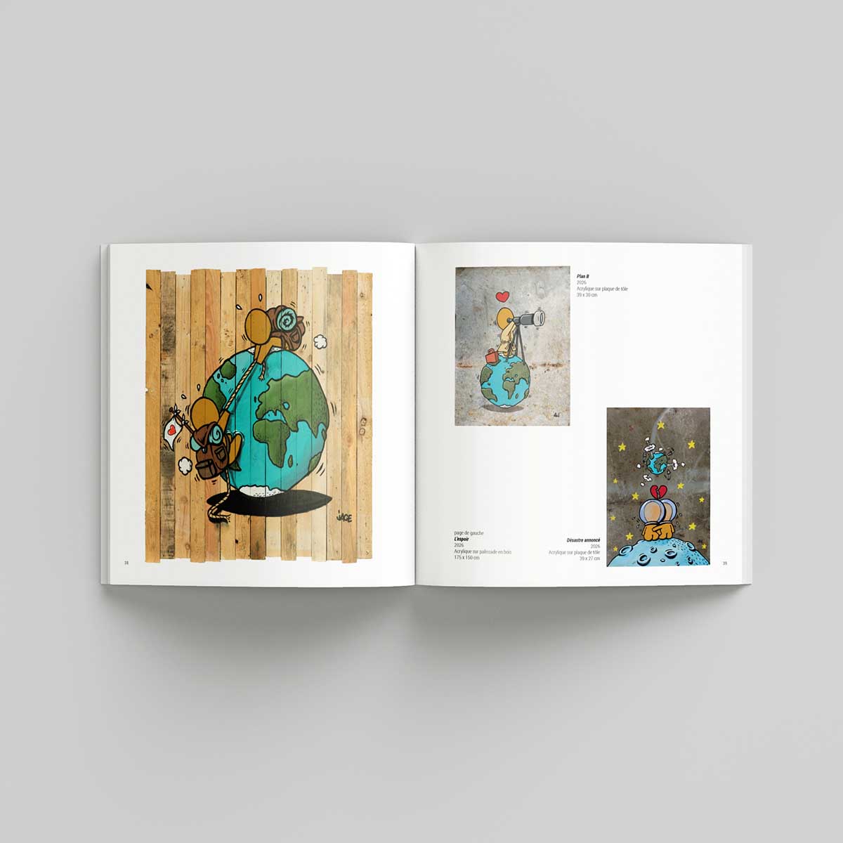 Vue de catalogue d'exposition de l'artiste Jace, galerie Mathgoth (Paris)